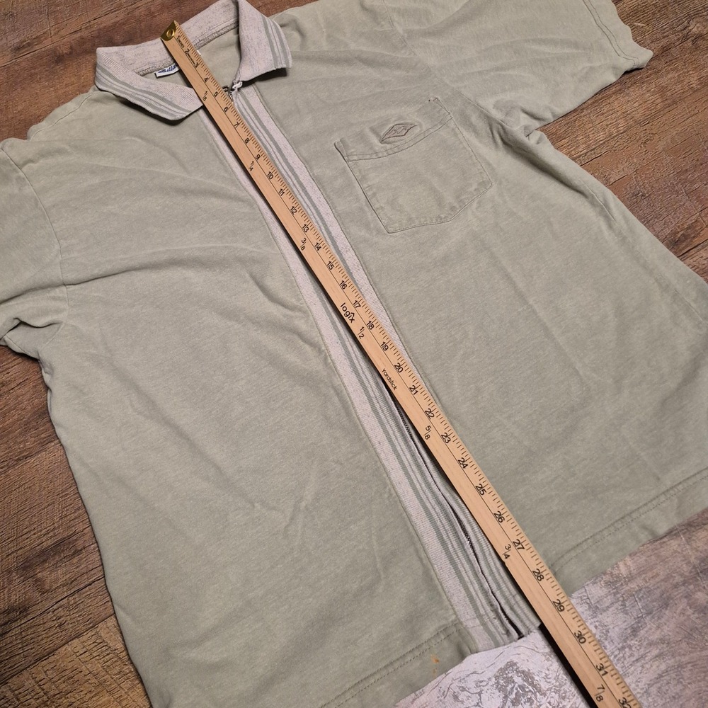 Vintage Billabong Polo Shirt Full Zip Mens XL Sage Green Retro Surf Skate Sport - Picture 6 of 10